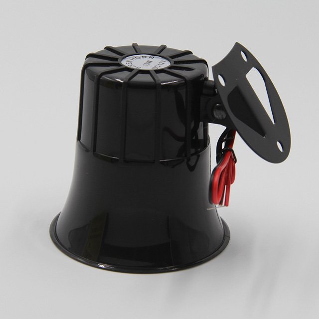 Home Black Indoor Siren Horn 12v 15w 1 Tone Alarm Wired Security Siren Car Alarm Siren for Anti-theft Intruder Alarm System