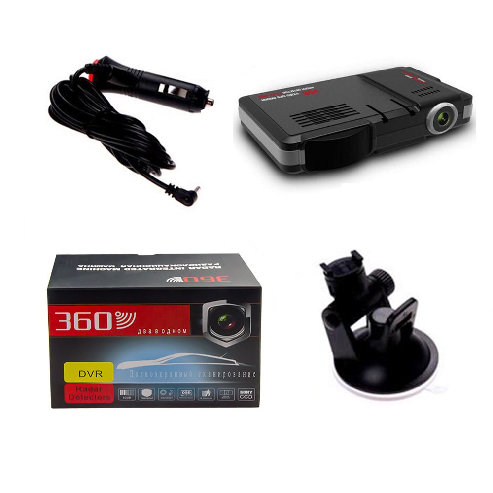 2 in 1 Car DVR Radar Detector 1080P Built-in G-sensor 170 Degree Over Speed Alarm Flow Radar Multi-languages