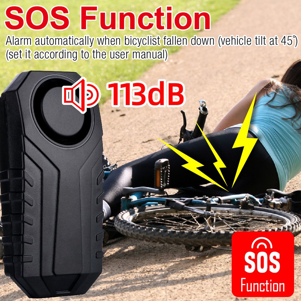113db Waterproof Vehicle Security Alarm System Wireless Remote Bike Anti-theft Vibration Motorcycle Bicycle Alarm Battery Power