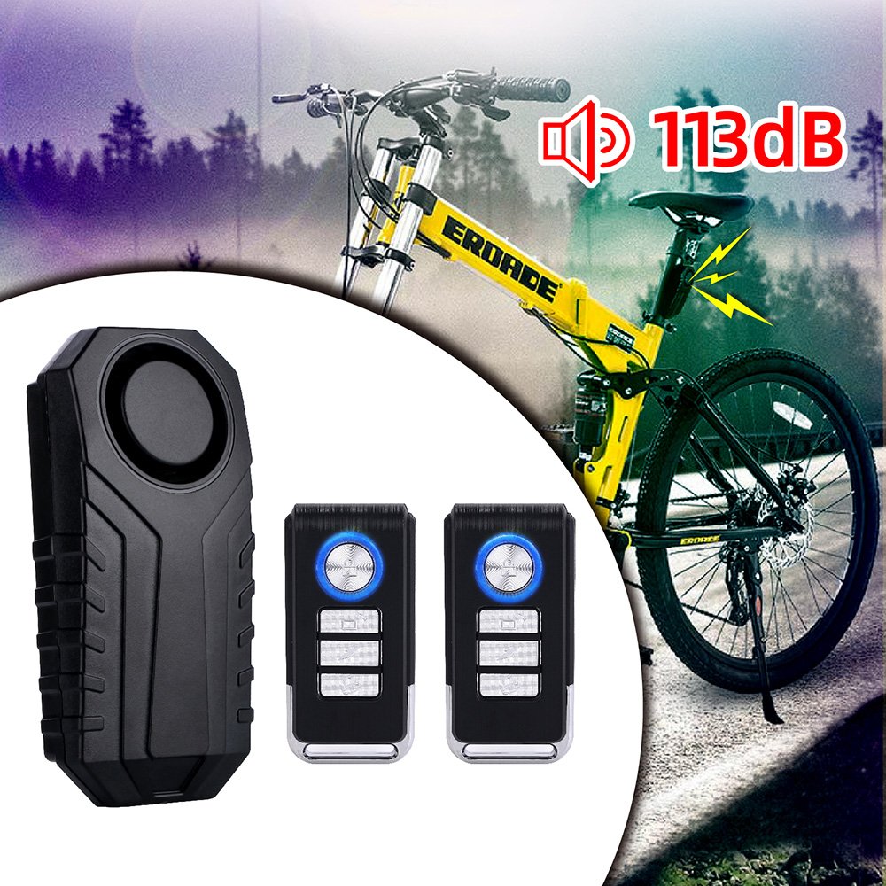 113db Waterproof Vehicle Security Alarm System Wireless Remote Bike Anti-theft Vibration Motorcycle Bicycle Alarm Battery Power