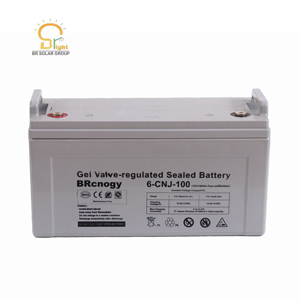 BR SOLAR Deep Cycle Solar Gel Battery 12V 100AH 200AH Agm Gel Battery for Solar Energy Storage System