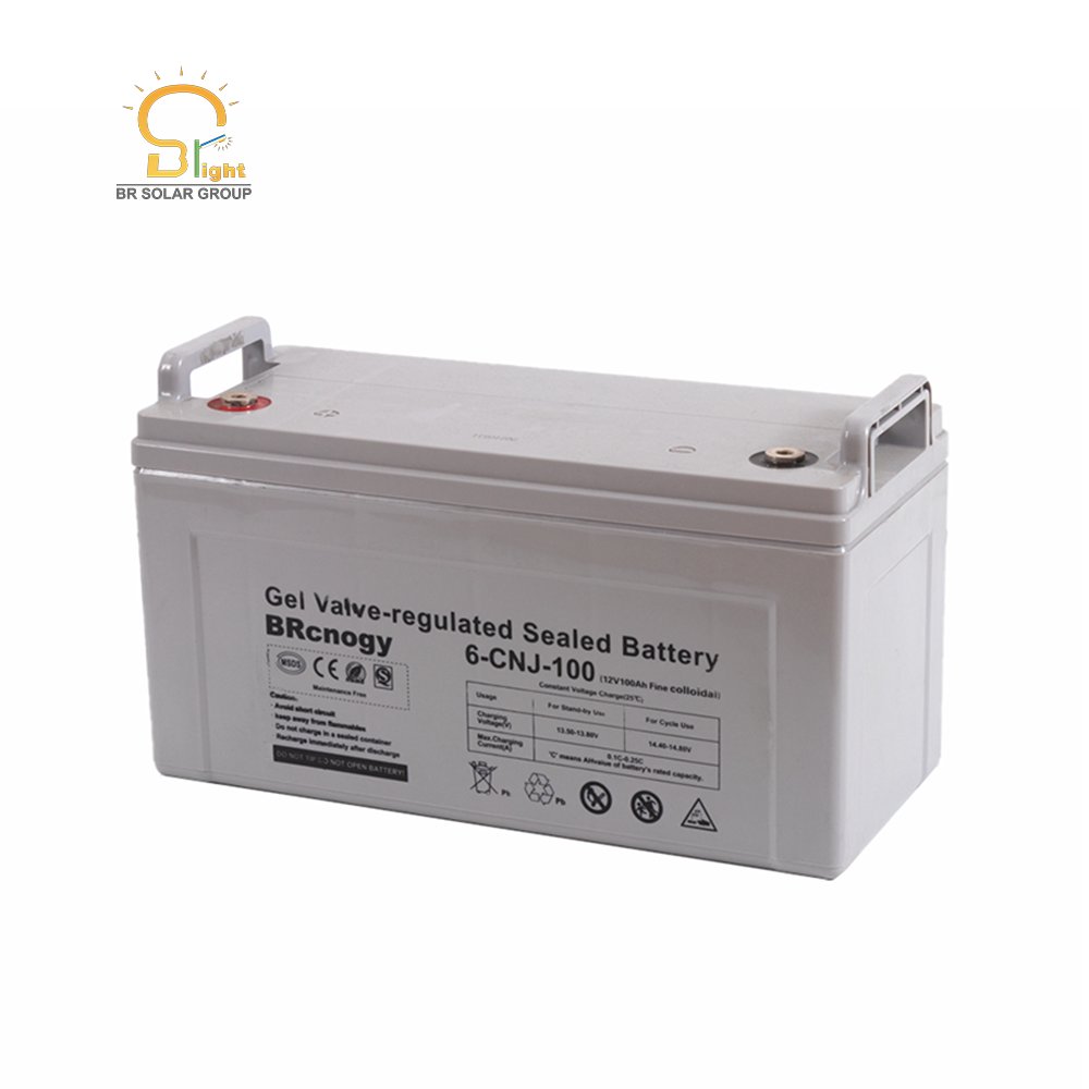 BR SOLAR Deep Cycle Solar Gel Battery 12V 100AH 200AH Agm Gel Battery for Solar Energy Storage System