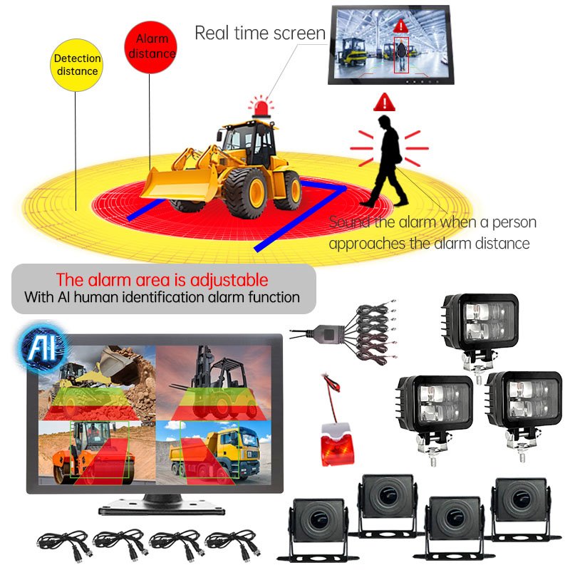 Toyota Forklift Alarm System With Reverse Assist AI Radar Anti-Tamper Warning Light Buzzer Voice Alarm Anti-Collision System