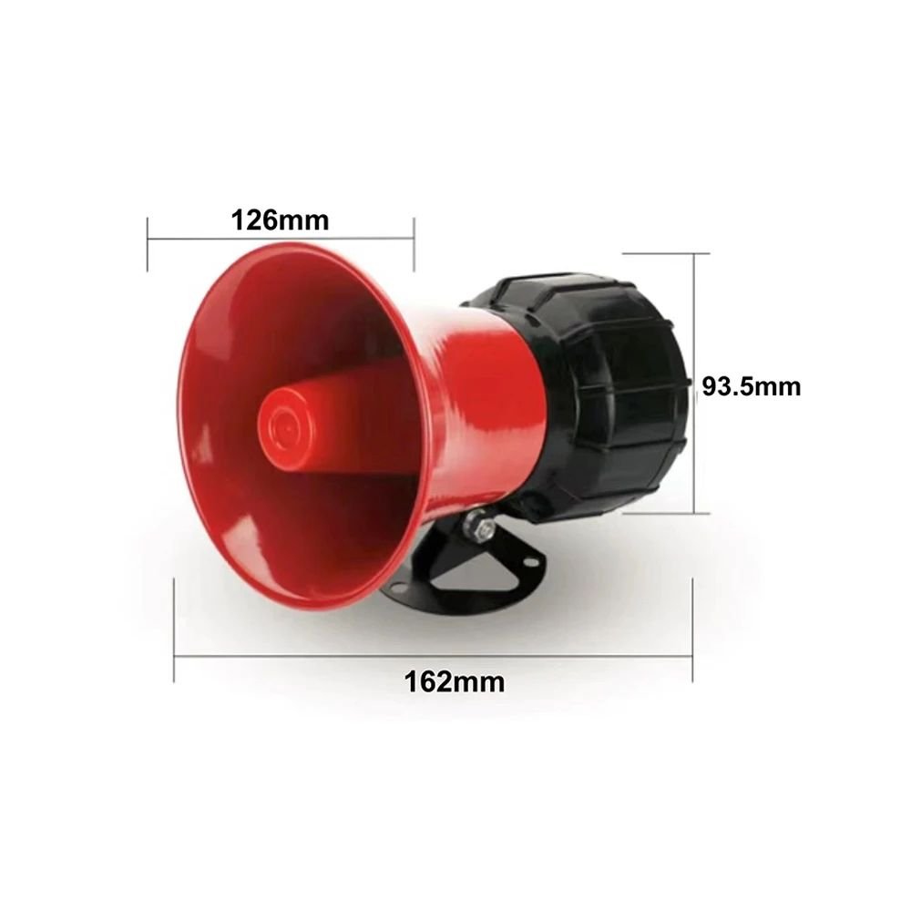 Wired Sirene 220v/12v 20w 1tone/6tone 130db Loud Siren Red Color Industrial Truck Car Alarm Electronic Siren Horn for Security