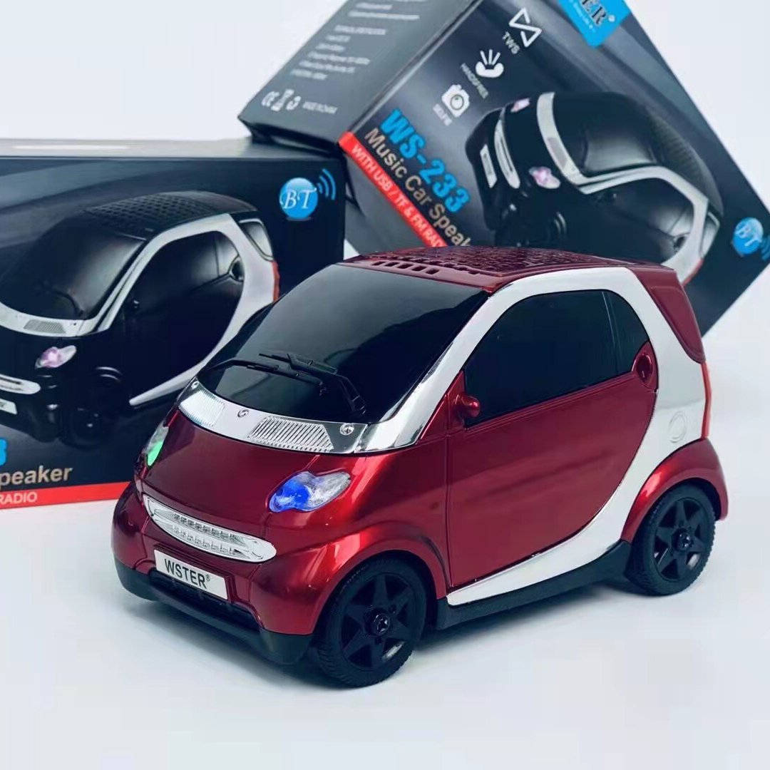 Promotional Gift WS-233 MINI Car Shape Speaker with TF USB FM AUX Handsfree LED Light