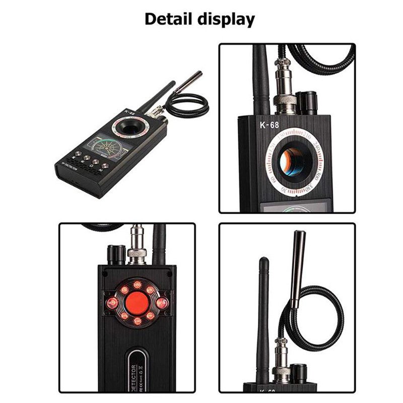 K18 K68 K18S Anti-Spy Signal Detector Car GSM Tracking Device Finder Radio Wireless RF Scanner Bug CCTV Hidden Camera Detector