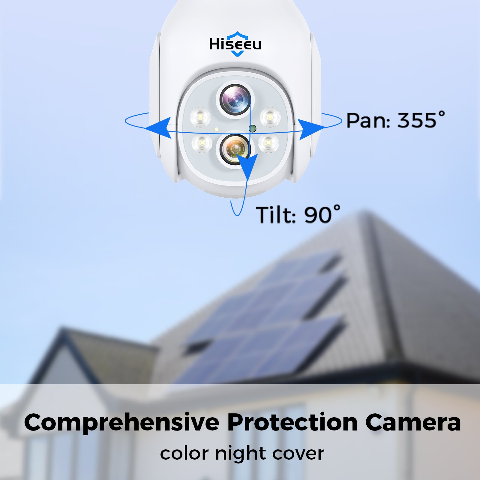 5X Optical Zoom 5MP 12 Inch Monitor Wireless Camera Kit Outdoor Home PTZ Security Camera System