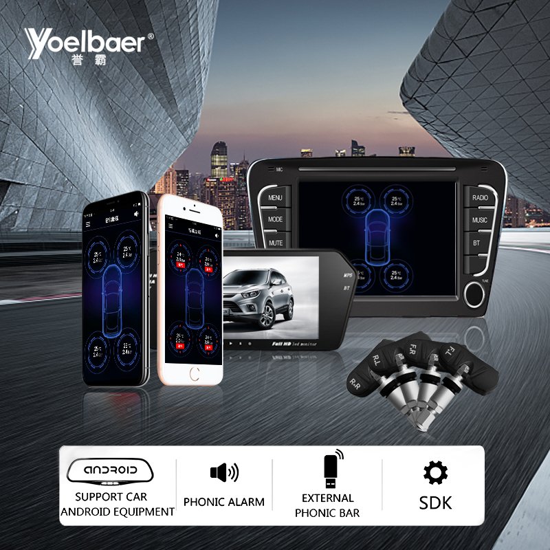 Car TPMS Tyre Pressure Monitoring System App Control Digital Auto Security Alarm Systems