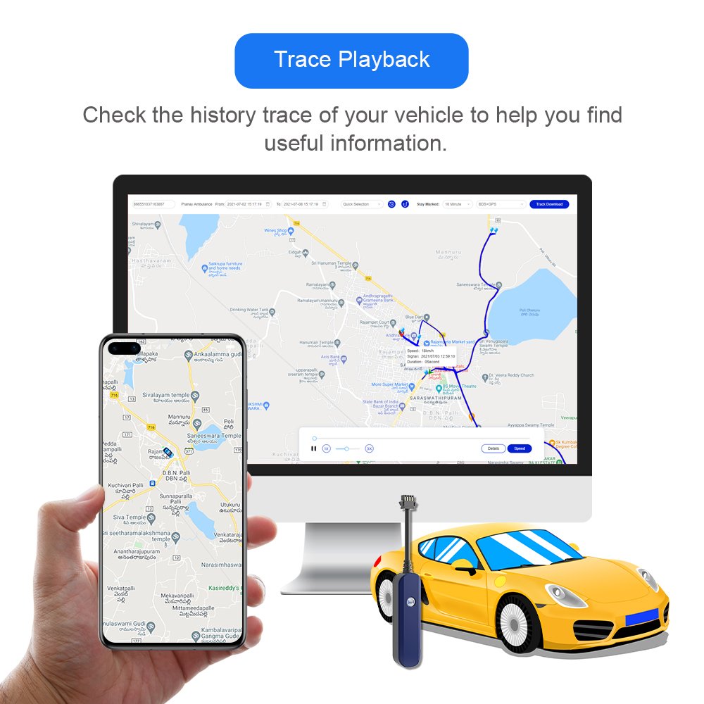 Relay GPS Tracker Car GPS Tracking Device Mini GPS Locator Cut Off Oil ACC Detection Life Time APP