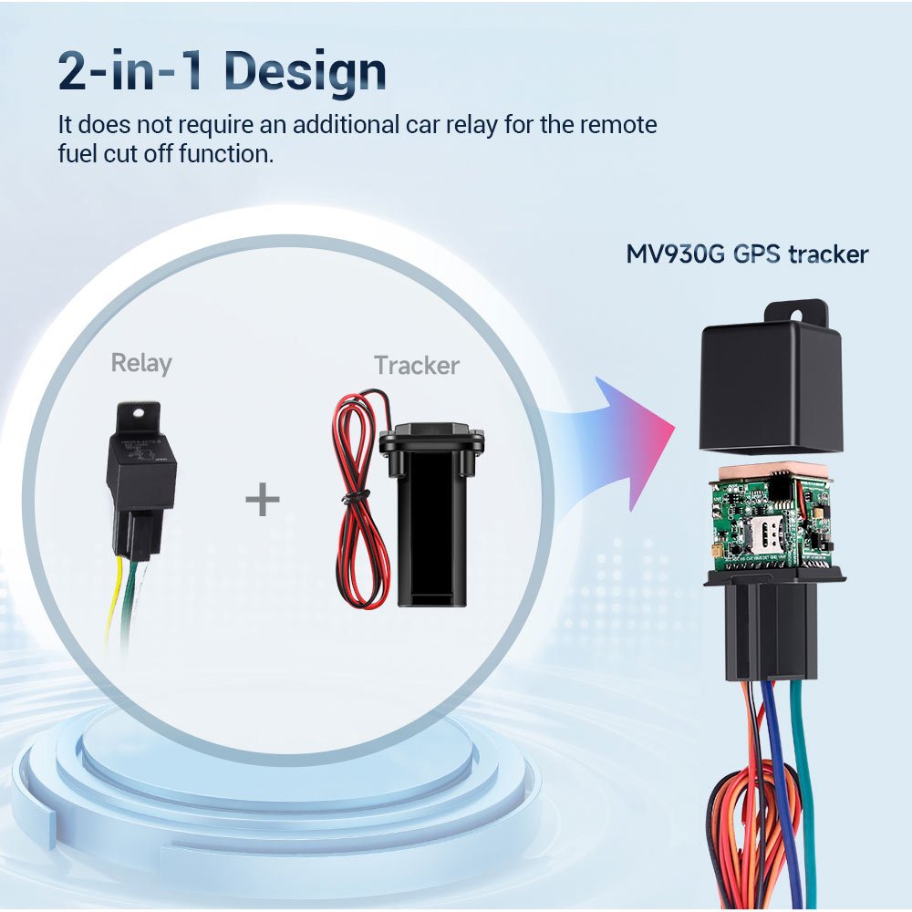 One Year Free Software Fleet Management System Remote Power Off Vehicle Tracking Mini Hidden Micodus MV930G Car 4G Tracker Relay