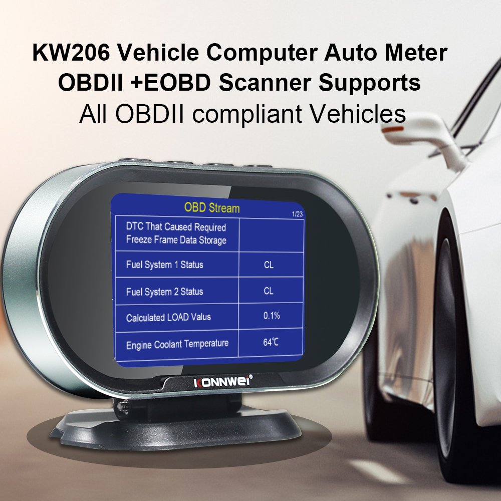 Factory Konnwei KW206 Head up Display Gauge Car Diagnostic Scanner Diagnostic Tools for All Cars