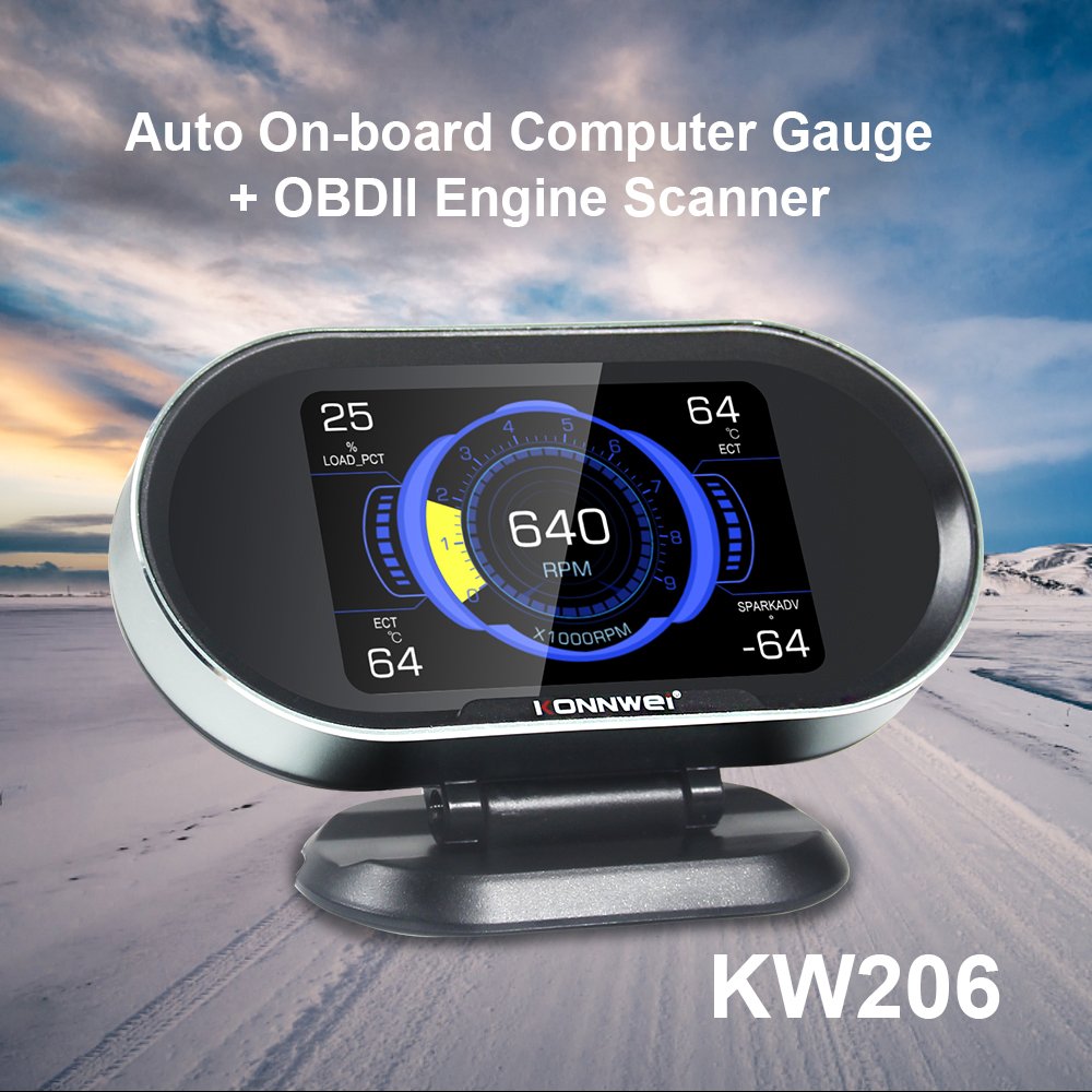 Factory Konnwei KW206 Head up Display Gauge Car Diagnostic Scanner Diagnostic Tools for All Cars
