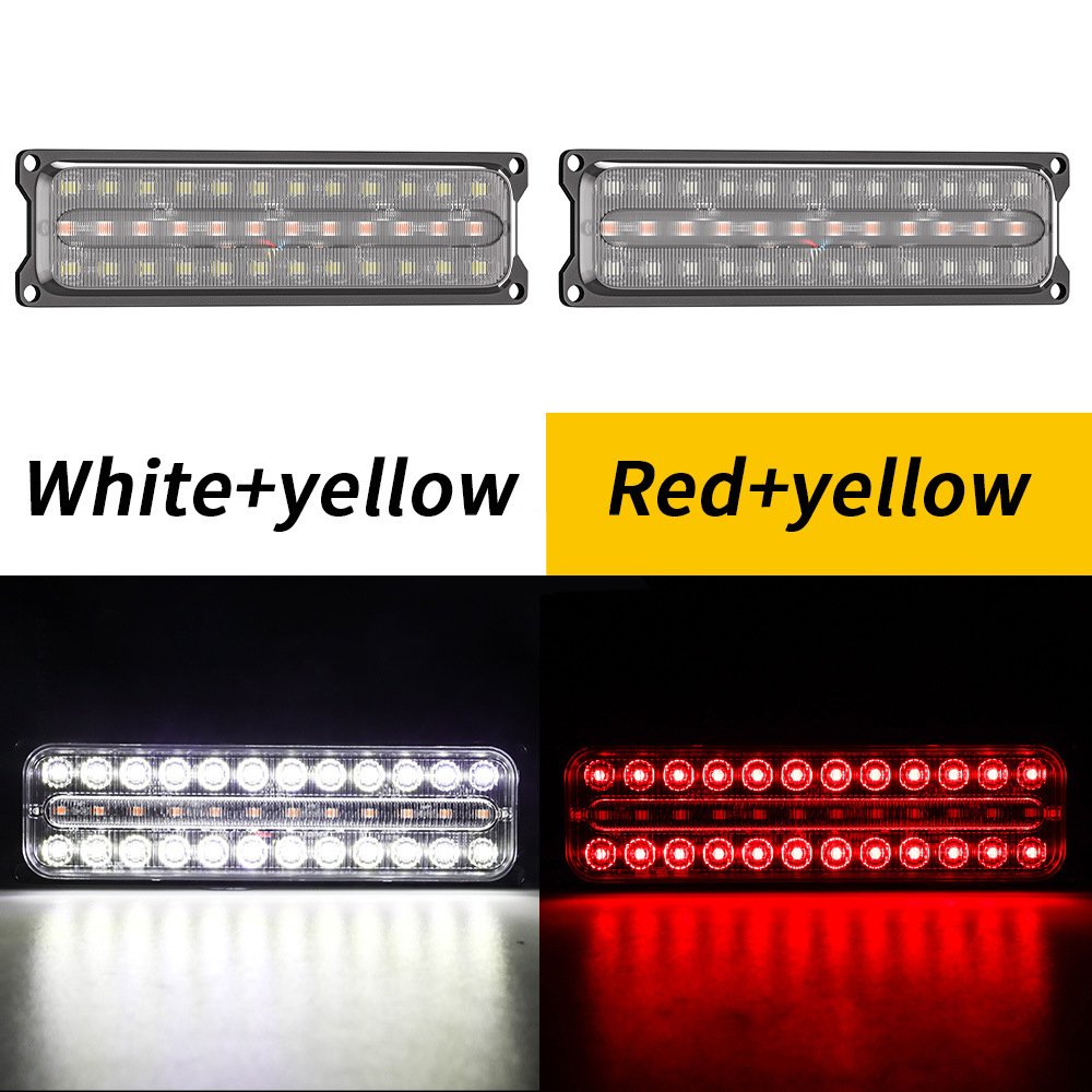 36LED Turn Side Marker Indicator Lights Car Flashing Strobe Lights Yellow White Red Turn Signal Warning Rear Tail Lamp for Truck