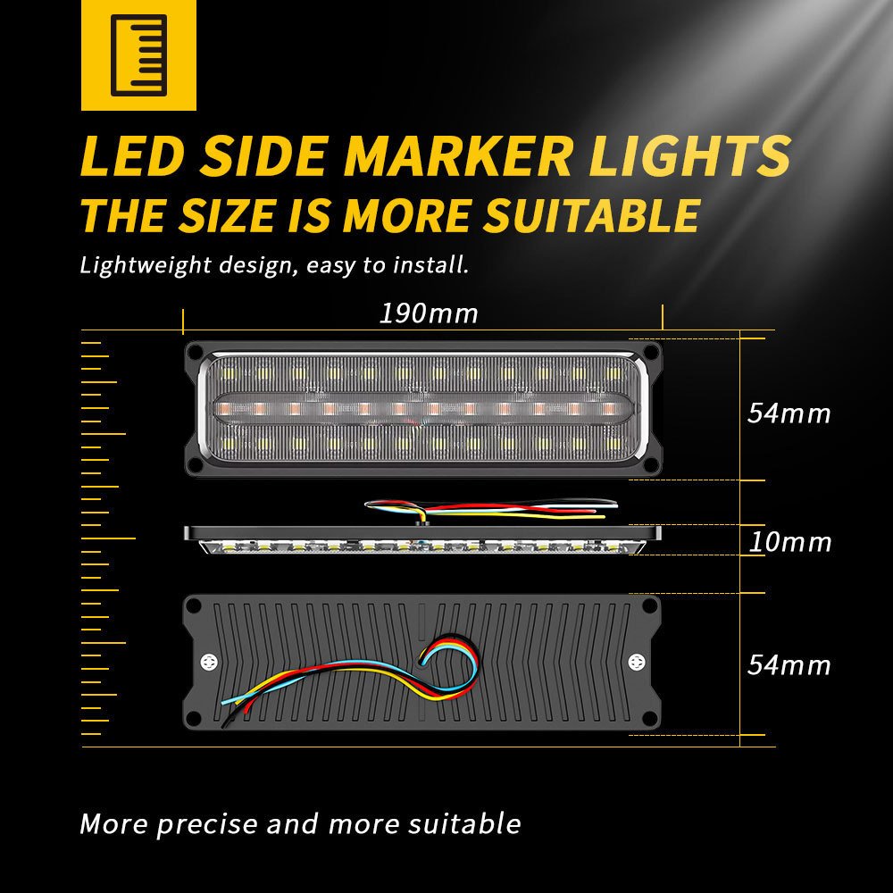 36LED Turn Side Marker Indicator Lights Car Flashing Strobe Lights Yellow White Red Turn Signal Warning Rear Tail Lamp for Truck