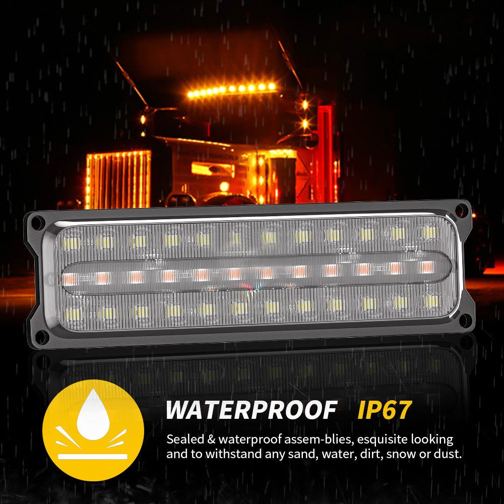 36LED Turn Side Marker Indicator Lights Car Flashing Strobe Lights Yellow White Red Turn Signal Warning Rear Tail Lamp for Truck