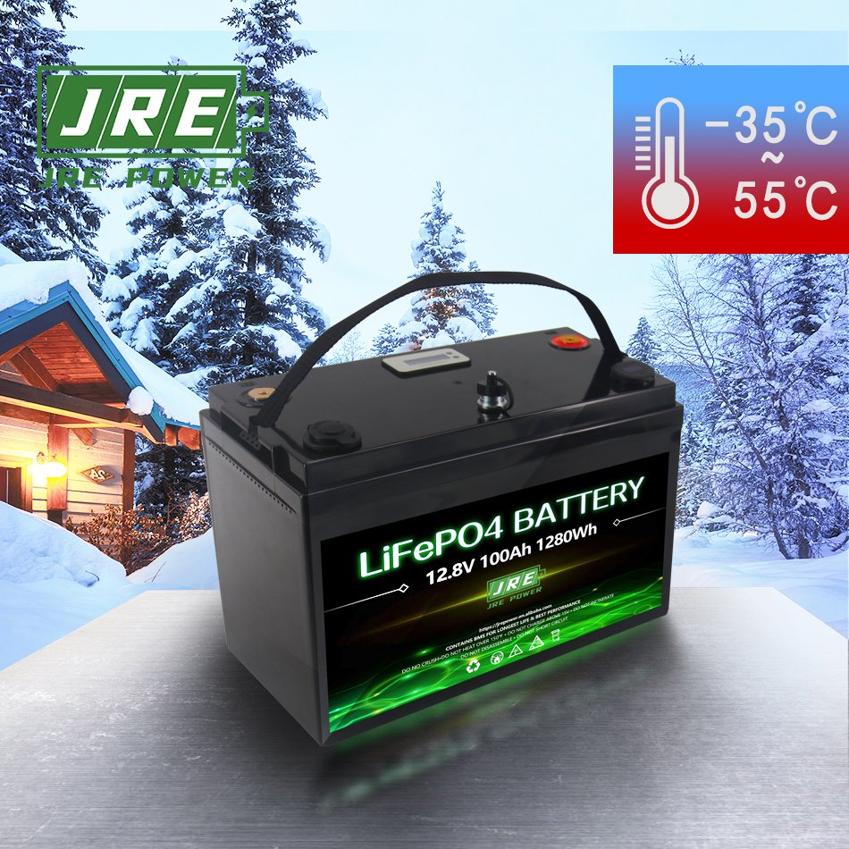 100ah 12v Low Self-Discharge & Light Weight up to 6000+ Cycles with Built-in 100A BMS Perfect for RV Marine Home Energy