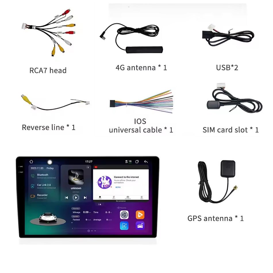 7870 Universal 2K Screen Android 13 Car Android Dvd Player Car Gps Navigation Radio Multimedia Video Player