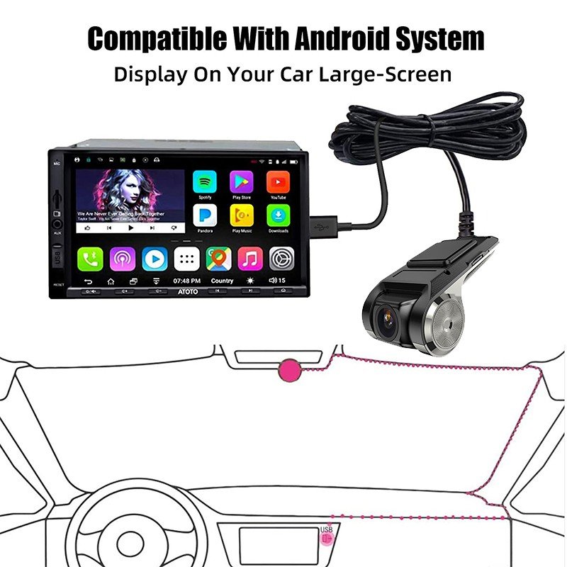 Yuncar Dash Cam ADAS Car DVR ADAS Dashcam DVRs Video HD USB TF Card 16G/32G Auto Recorder
