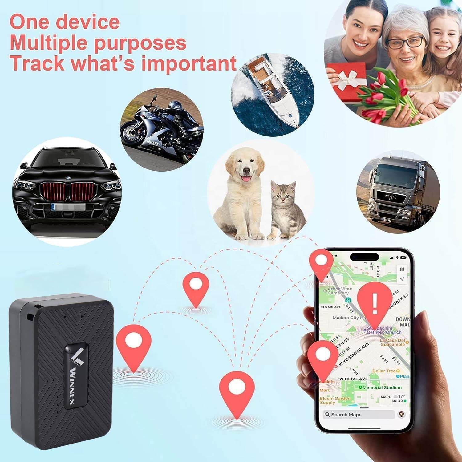TK913 Mini GPS Tracker 4G Technology Worldwide Anti-Lost Car Locator Magnetic Design No Subscription Required iOS App 1-Year