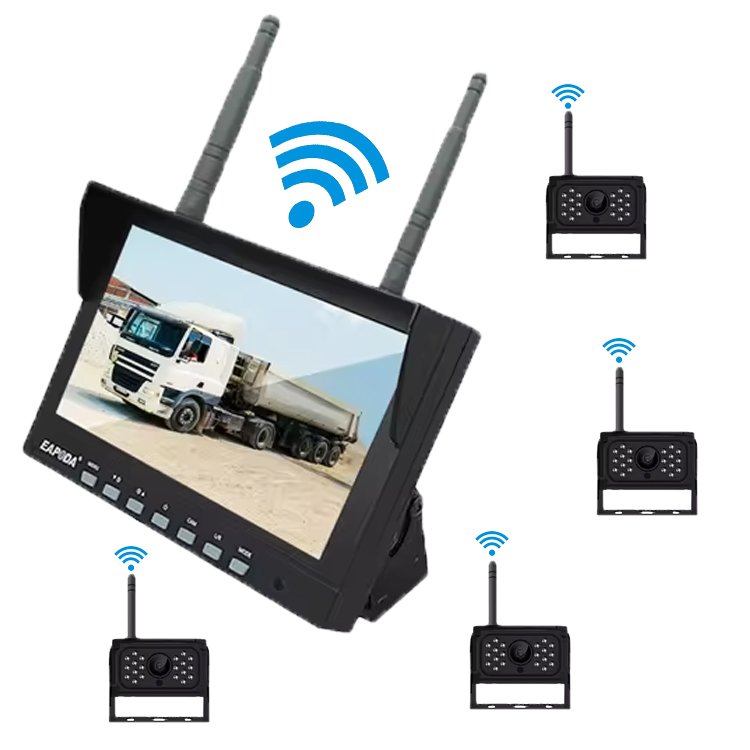 7 Inch Car Reversing Aid AHD Wireless Truck DVR Monitor Night Vision Reverse Backup Recorder Wifi Camera for Bus Car Display