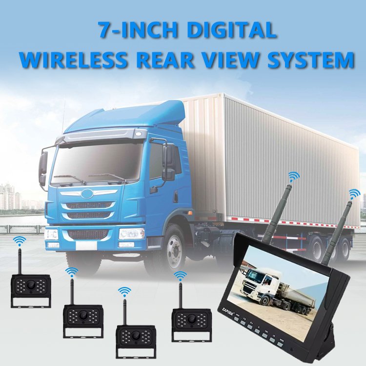 7 Inch Car Reversing Aid AHD Wireless Truck DVR Monitor Night Vision Reverse Backup Recorder Wifi Camera for Bus Car Display