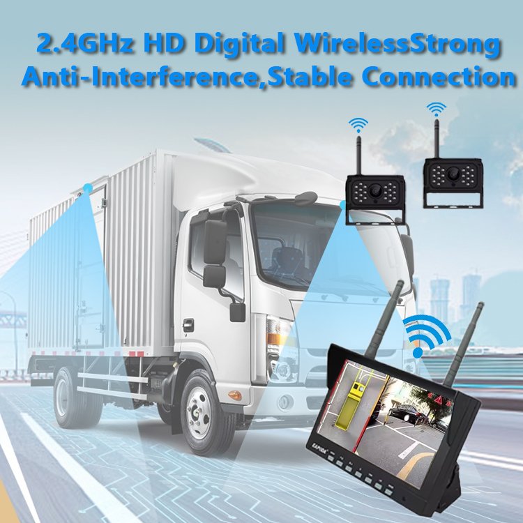 7 Inch Car Reversing Aid AHD Wireless Truck DVR Monitor Night Vision Reverse Backup Recorder Wifi Camera for Bus Car Display