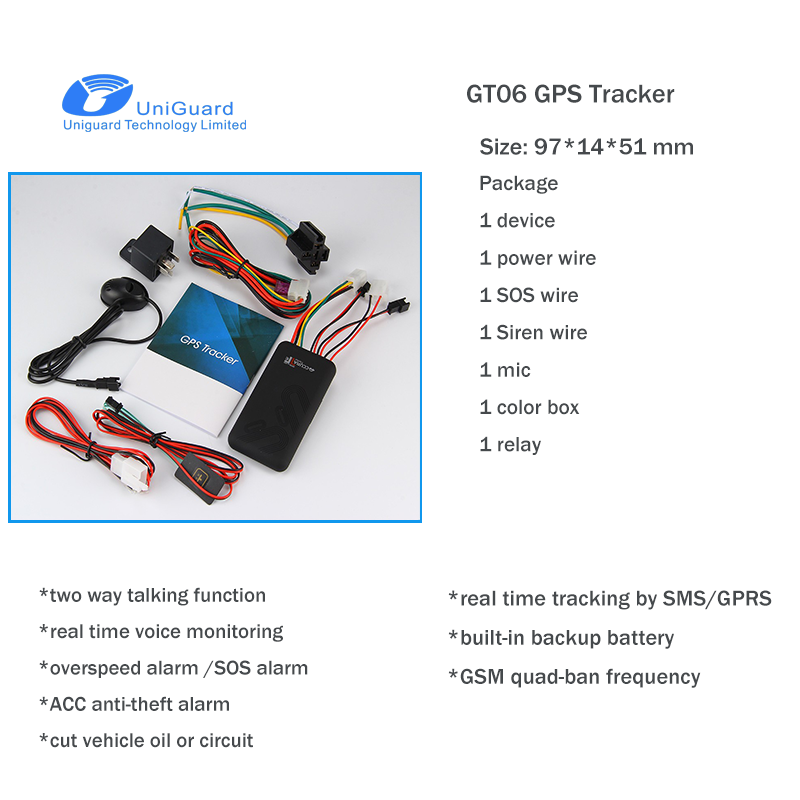 Vehicle GPS Tracking Device Mini Gps Car tracker GT06 Gps tracker with Sos Mic Relay Tracking System Vehicle Motorcycle tracker