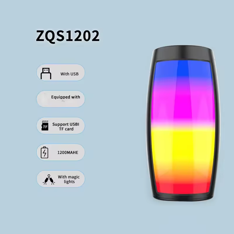 New FM Radio Car Speaker Outdoor Subwoofer Reverberation LED Speaker Portable High-power Wireless Speaker