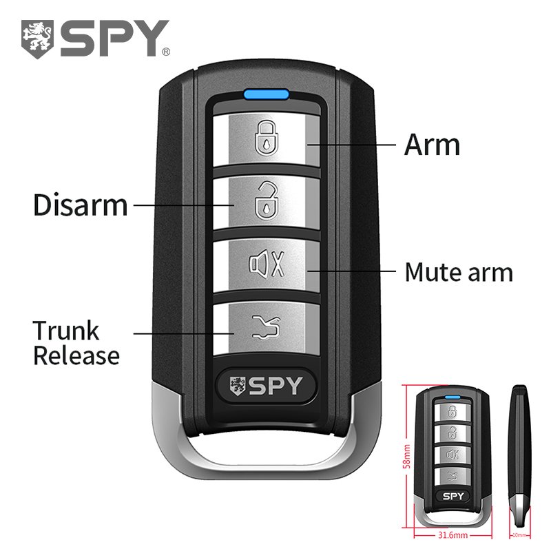 SPY 12v Car Alarm System Remote Engine Start Security System Universal Auto Car Alarm