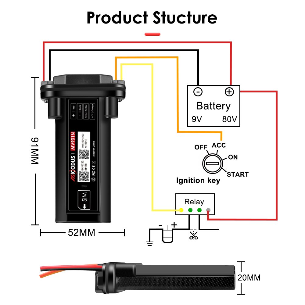 Micodus MV901G Real Time Location IP65 Waterproof 4G Gps Device Motorcycle Tracker Cut Off Engine Car Gps Vehicle Tracking