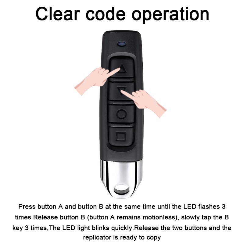 Wireless 433mhz Learning Code Garage Door Clone Remote Control 4 Channel Command Remote Control Duplicator