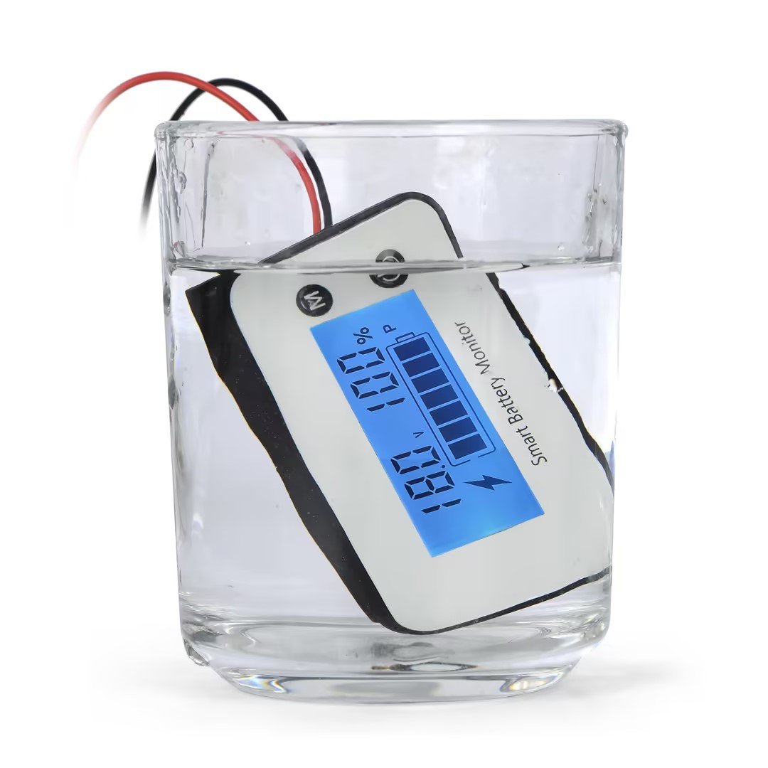 IPX7Waterproof Battery Monitor Tester Colorful Screen Display 7-100V Lithium Battery Voltage Detection Tester DC Battery Monitor