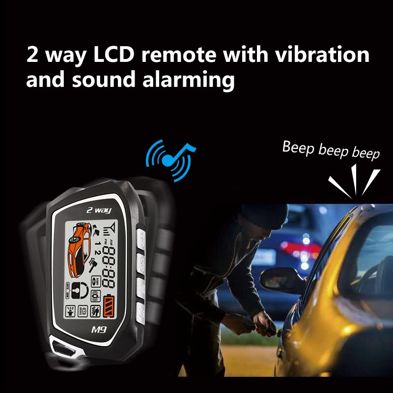 Cheap Wireless Two-Way Car Security System Touch Sensitive Remote Control Burglar Alarm Universal Spy Features Home Office Use