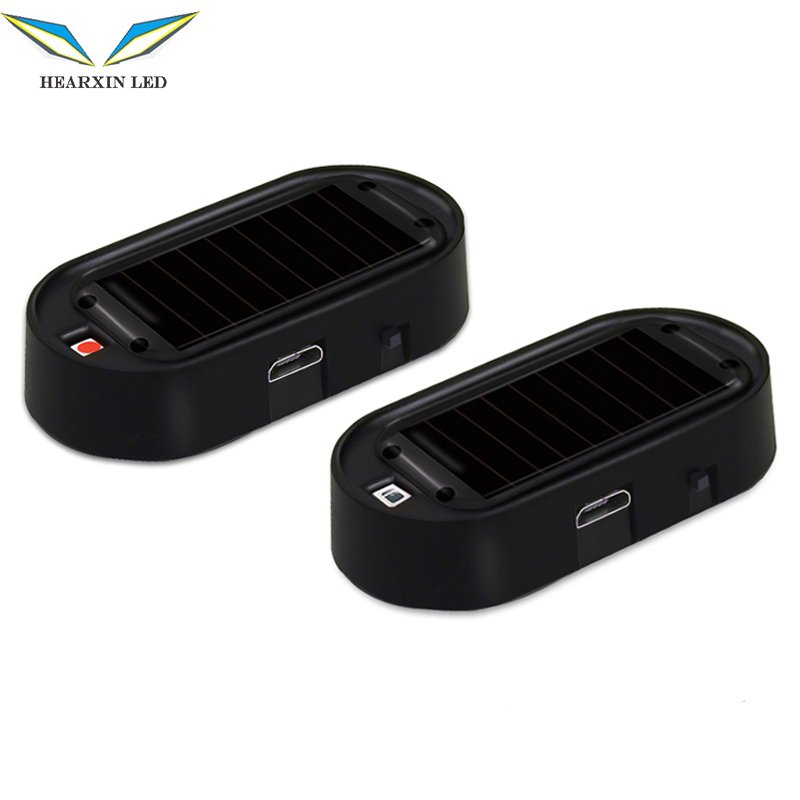 LED Solar Powered Simulated Car Led Warning Light Wireless Strobe Signal Alarm Anti Theft Caution Lamp
