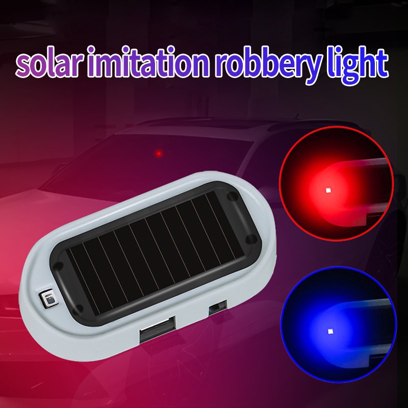 LED Solar Powered Simulated Car Led Warning Light Wireless Strobe Signal Alarm Anti Theft Caution Lamp