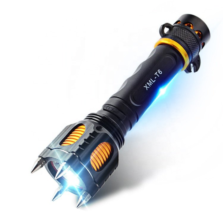 High Power Car Use 1000LM Emergency Alarm Torch Self Defense Safety Hammer Cutter Multi Led Torch Flashlight