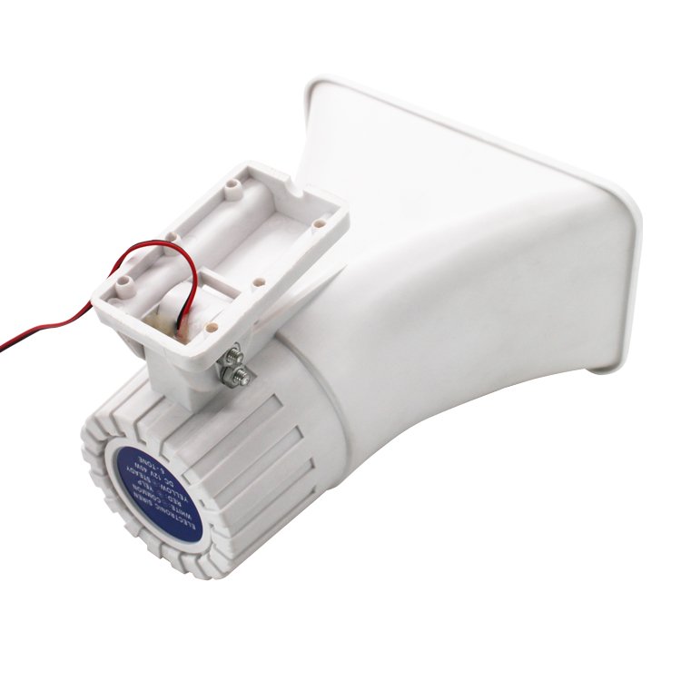 150dB White Electronic Alarm Siren Horn Indoor/Outdoor Security Siren 12V for Home Security System