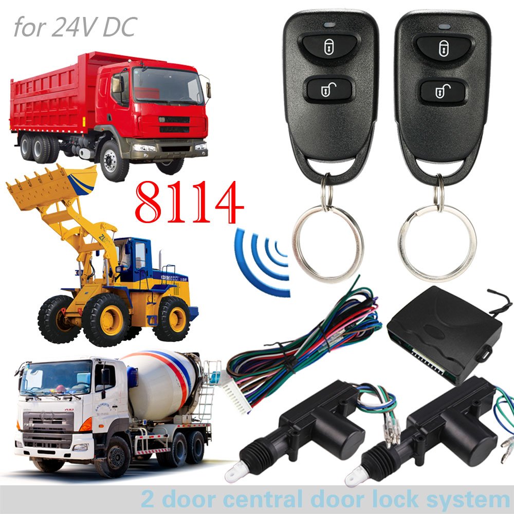 2 Door Truck Central Door Lock Keyless Entry System Without Siren for 24V DC Vehicle Which Withdout Central Door Lock System