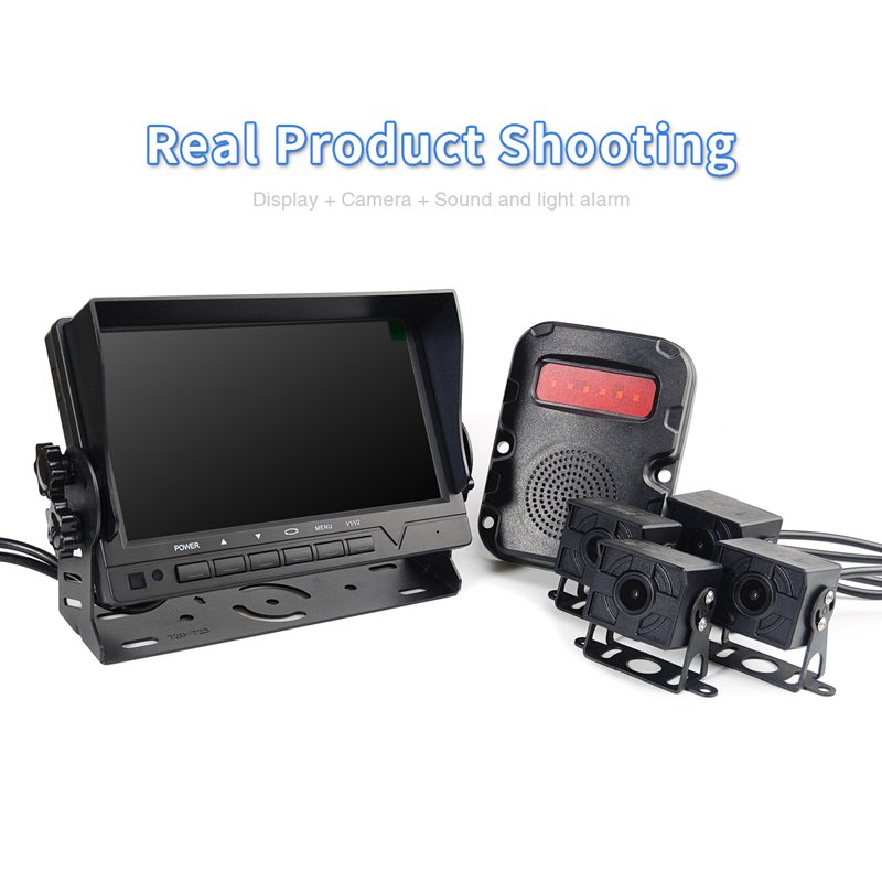 Truck Bus 7" IPS ABS+PC Pedestrian BSD Blind Spot Detection Monitoring Kit Anti Collision Warning with Audible & Visual Alarms