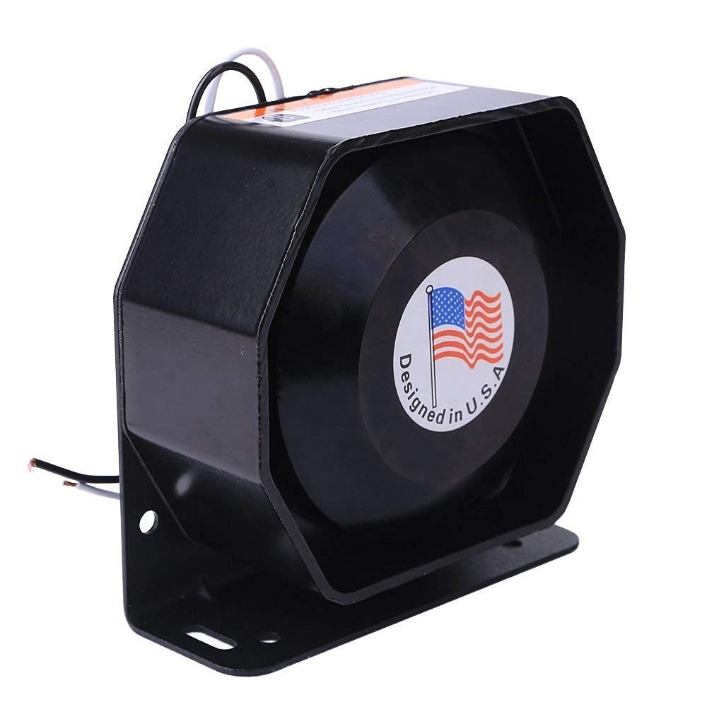 12V Siren Horn Loud Speaker 100W Safety Warning Alarm PA System Amplifier 12V or 24V DC 200-4500HZ 105-118db Plastic