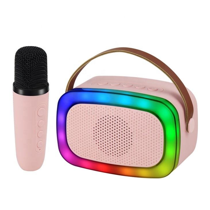 Portable Karaoke Speaker with LED Lights Wireless Bluetooth Speaker with Microphone