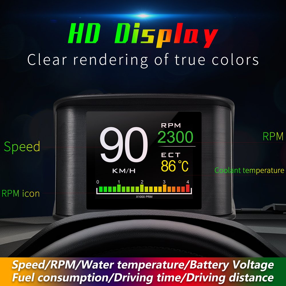 Lancol Multi Function Car Hud OBD2 Head up Displays Digital Projector Speedometer Hud