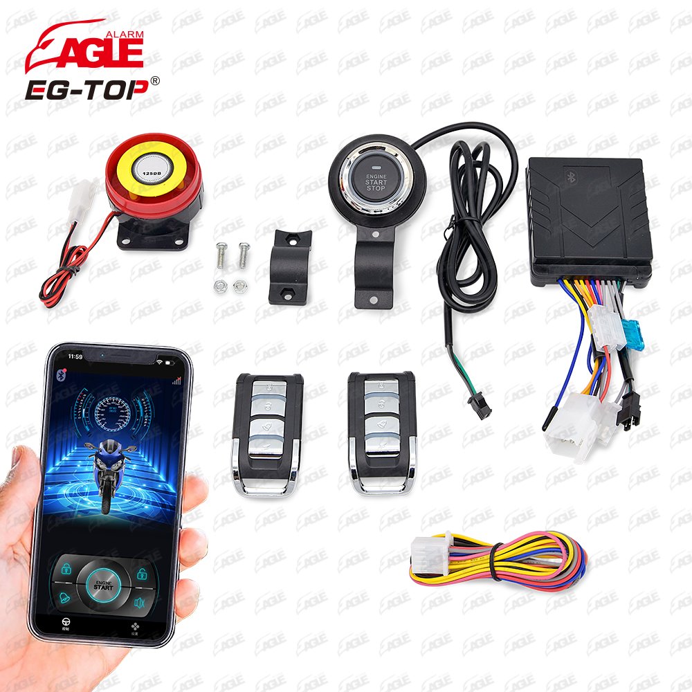 Universal 12V Motorcycle Alarm Security System Mobile Phone APP Smart Program 2 Remote Controller Motorcycle Alarm System Lock