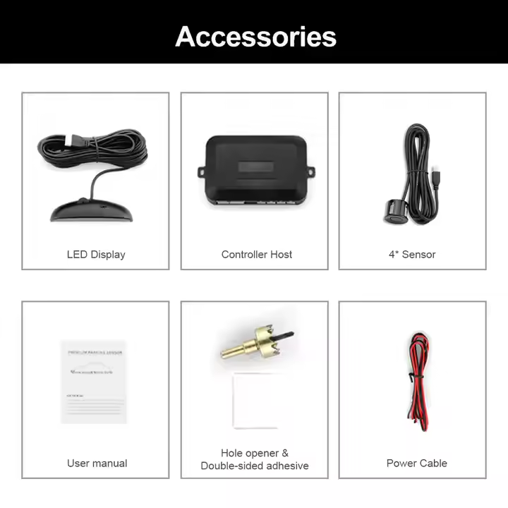 Hot Selling LED Parking Sensor System Car Reverse Backup Radar Warning Alarm Display with 4 Parking Sensors