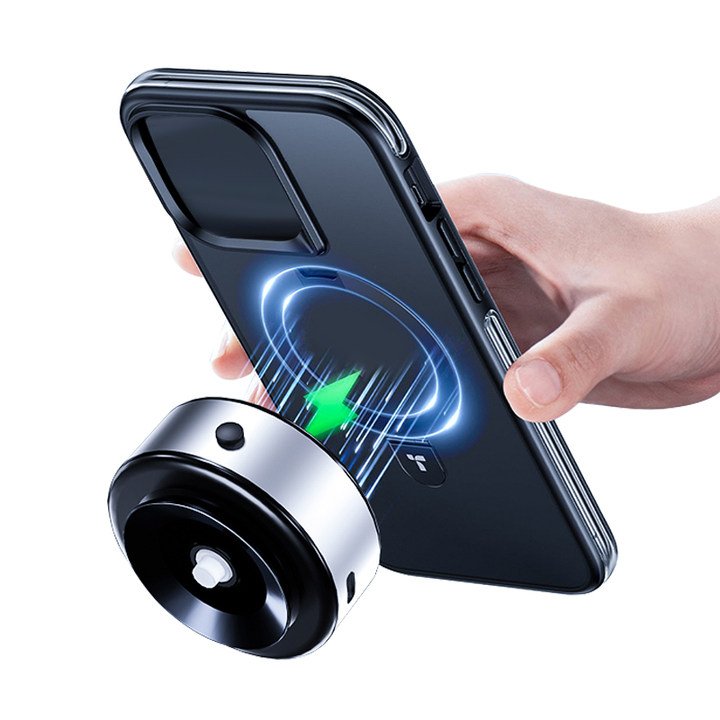 2024 New Magnetic Cell Wireless Phone Holder Innovative Dual Suction Cup Electric Vacuum Suction Double-Sided Phone Holder