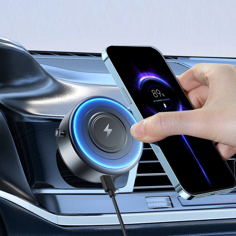 2024 New Magnetic Cell Wireless Phone Holder Innovative Dual Suction Cup Electric Vacuum Suction Double-Sided Phone Holder