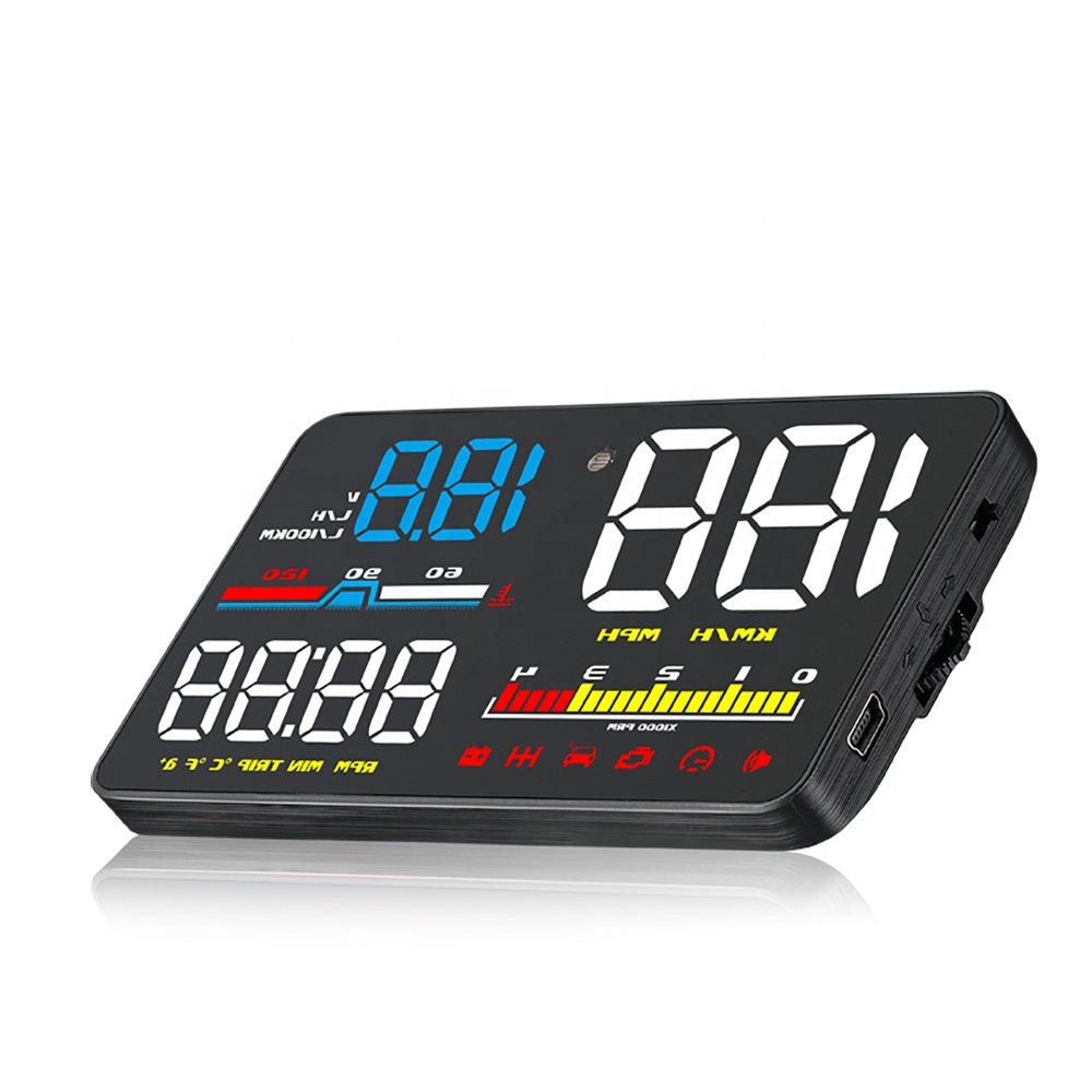New Hot Sales 5 Inch OBD2 HUD D5000 Car Mulit Function Head-up Display Digital Speedometer With Alarm Function