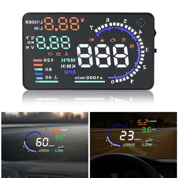 Car Accessories 5.5 Inch Car Diagnostic Tool Play Hud Obd2 Head-up Display Screen Car Alarm Speedometer
