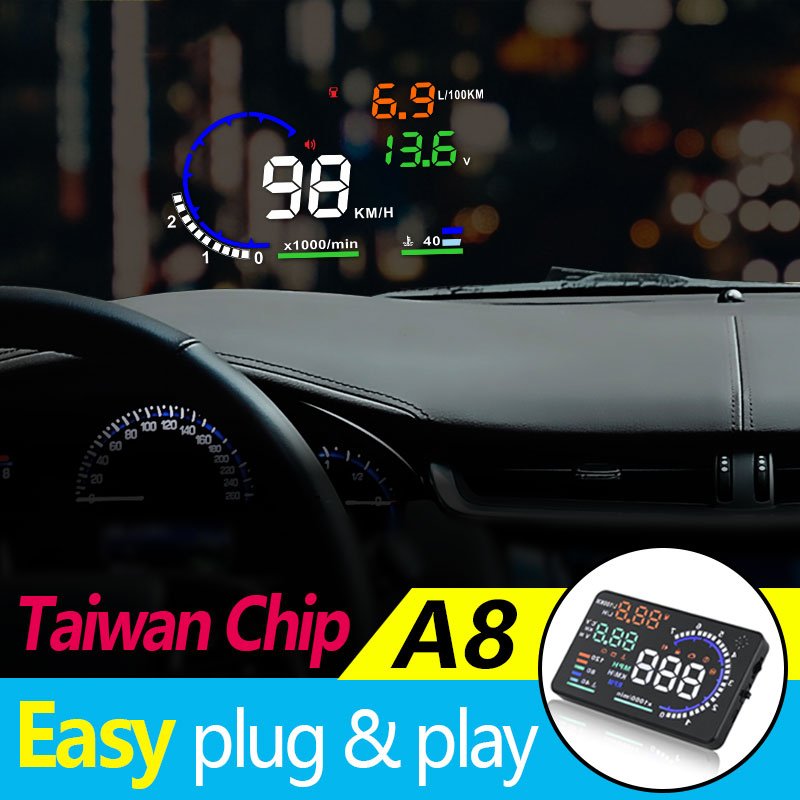 Car Accessories 5.5 Inch Car Diagnostic Tool Play Hud Obd2 Head-up Display Screen Car Alarm Speedometer