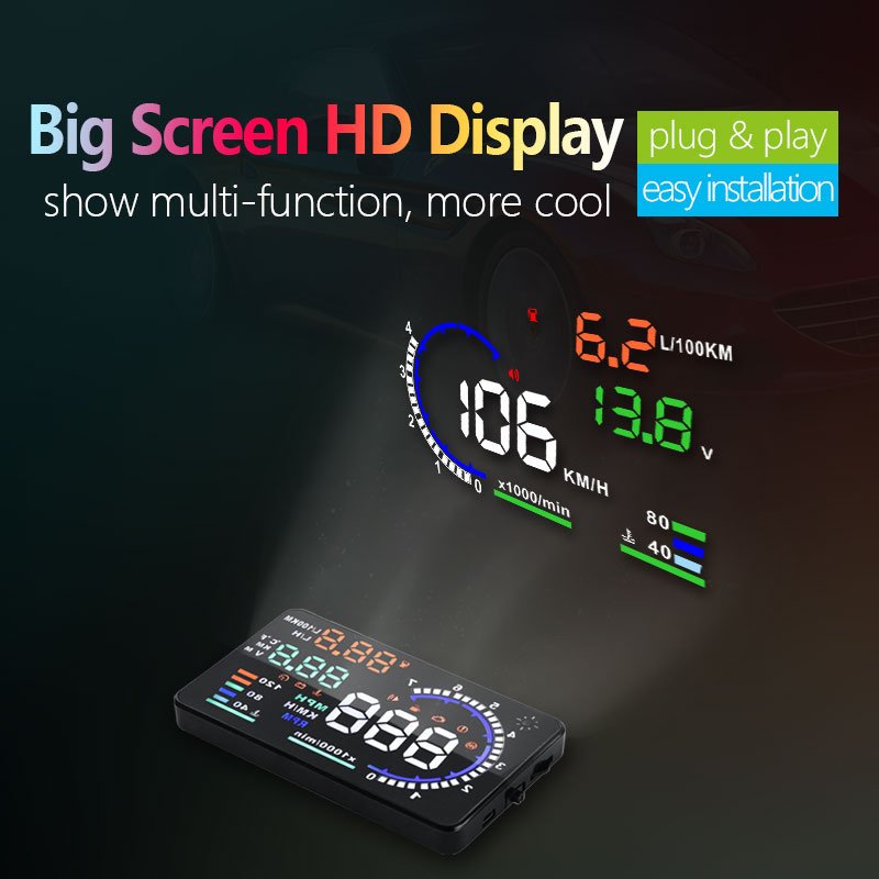 Car Accessories 5.5 Inch Car Diagnostic Tool Play Hud Obd2 Head-up Display Screen Car Alarm Speedometer